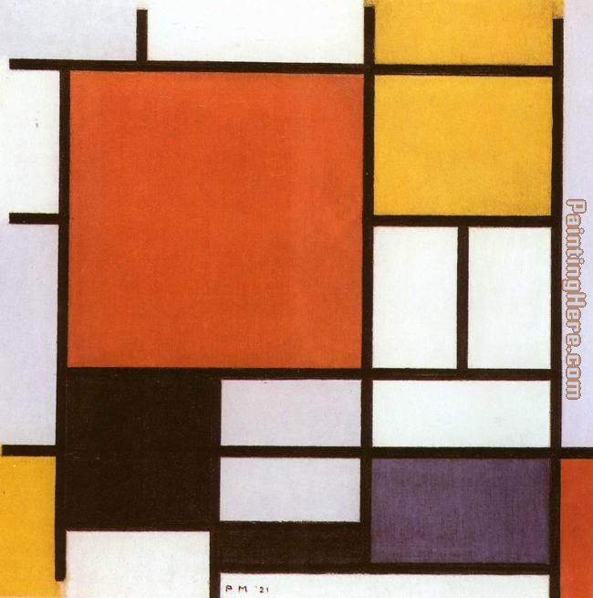 Piet Mondrian Composition with Red Yellow